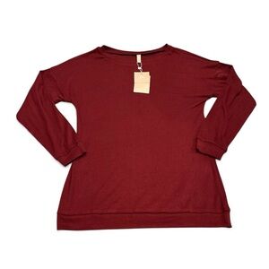 Elegant Burgundy Crew Neck Sweater Pullover Women’s Size Small